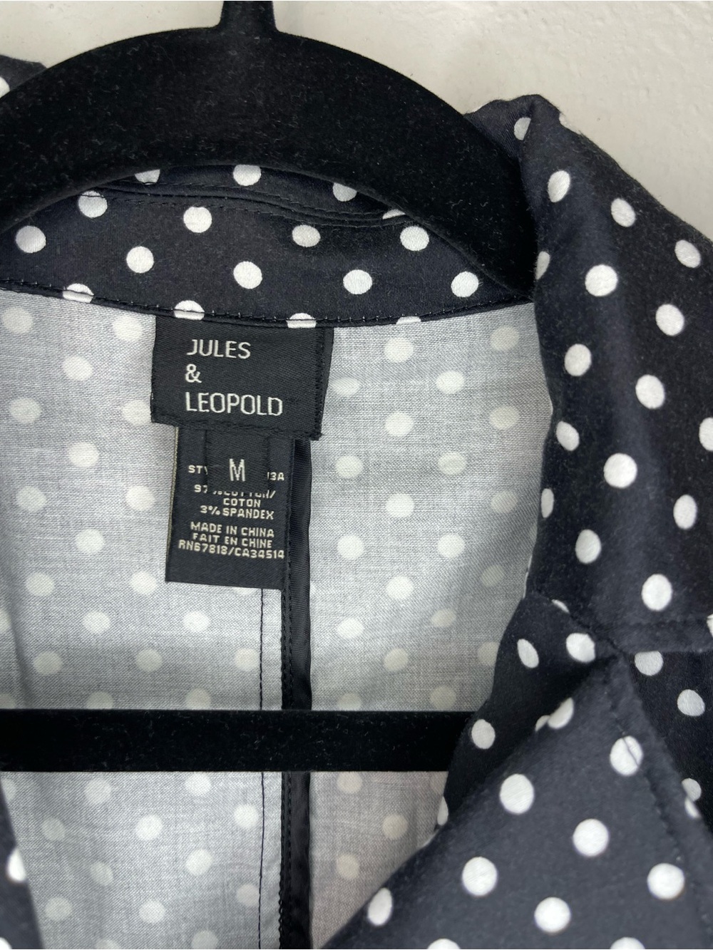 Jules & Leopold Black Polka Dot Blazer Jacket - Picture 2 of 2